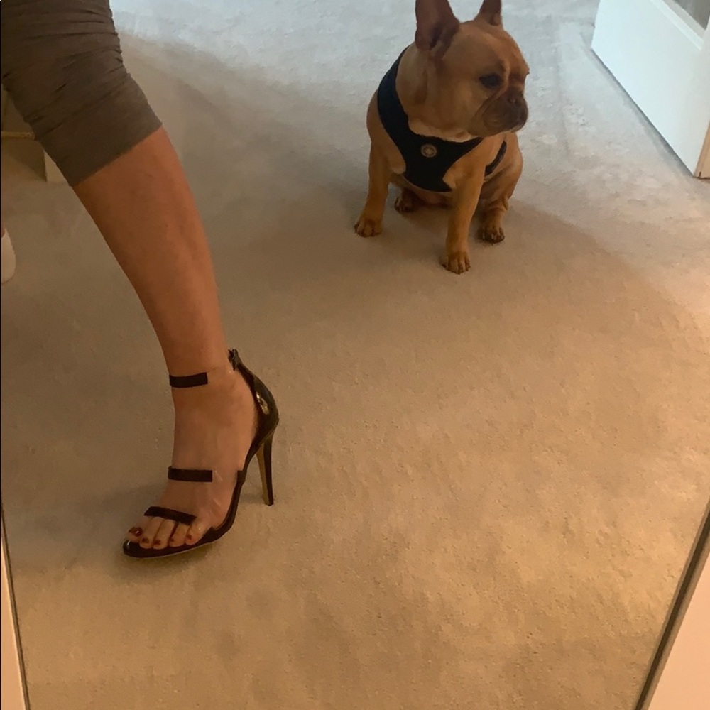 Mint Tamara Mellon black patent sexy strappy heels - Picture 3 of 10